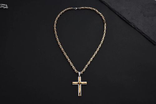 Hip Hop Christian Cross Stainless Steel Men's Pendant Necklace