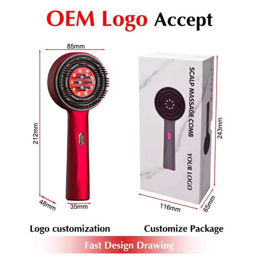 XBH Trend 2025 Electric Hair Scalp Massager Brush for Hair Growth Oil Applicator Massage Comb Anti Hair Loss Red Light Devices