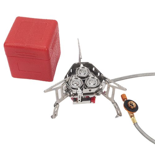 Portable Ultralight Outdoor Gas Stove Foldable Three Head Burner Gas Cooker Windproof Camping Cookware Picnic BBQ