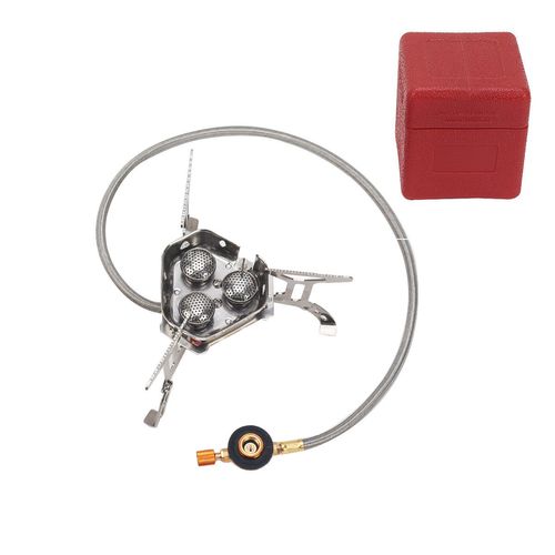 Portable Ultralight Outdoor Gas Stove Foldable Three Head Burner Gas Cooker Windproof Camping Cookware Picnic BBQ