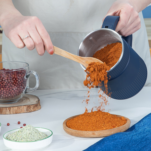 Commercial Use Stainless Steel Electric Spice Grinder Machine One-Touch Push-Button Integrated Brush Spoon Herb Bean Grinding