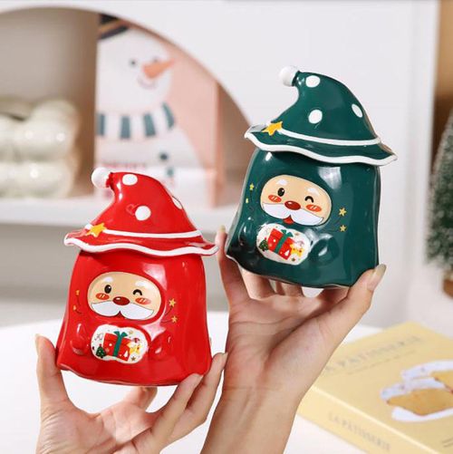 Creative Simple Christmas Breakfast Milk Ceramic Mug Cartoon Cute Couple Coffee Cup
