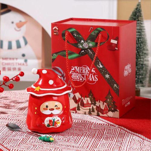 Creative Simple Christmas Breakfast Milk Ceramic Mug Cartoon Cute Couple Coffee Cup