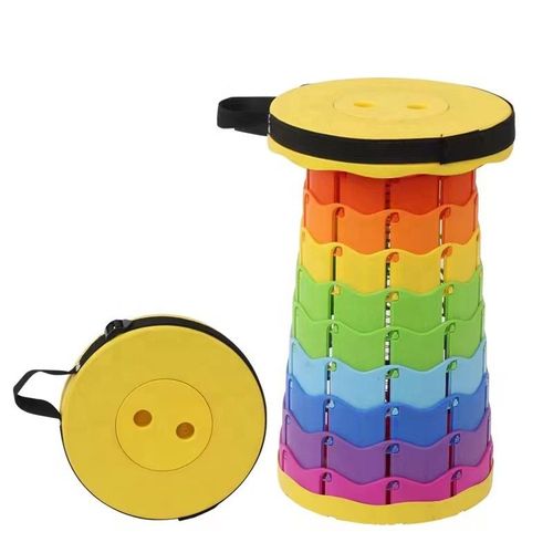 Telescopic Folding Stool Lightweight Collapsible Fishing Stool for Camping Hiking Portable Retractable Stool