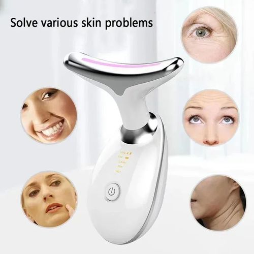 EMS Thermal Neck Lifting And Tighten Massager Electric Microcurrent Wrinkle Remover LED Photon Face Beauty Device For Woman