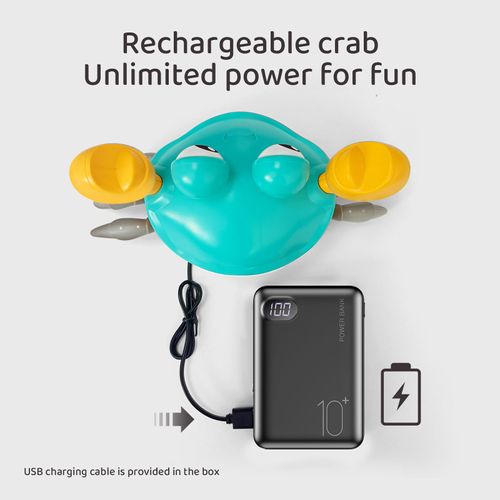 New Electronic Sensing Green Crawling Crab Baby Toy with Music and LED Light up Automatically Avoid Obstacles