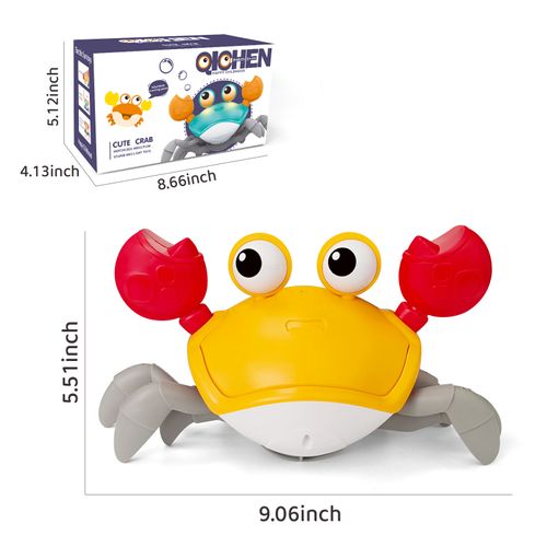 New Electronic Sensing Green Crawling Crab Baby Toy with Music and LED Light up Automatically Avoid Obstacles