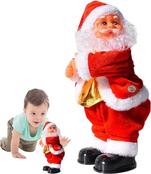 Moving Christmas Decoration Musical Twisting Backside Santa Claus Sing Plush Christmas Doll Gift Toys Christmas Decor