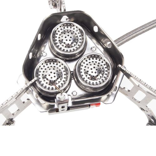 Portable Ultralight Outdoor Gas Stove Foldable Three Head Burner Gas Cooker Windproof Camping Cookware Picnic BBQ