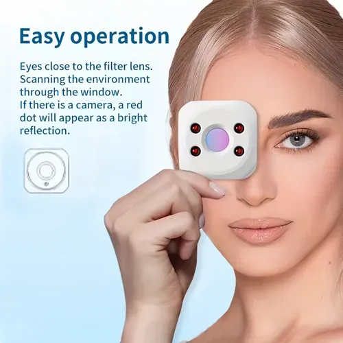 Portable Infrared Hidden Camera Detector for Travel Anti Spy Pinhole Lens Finder with USB Charging Long Range Detection Easy Operation for Hotel Bathroom Office