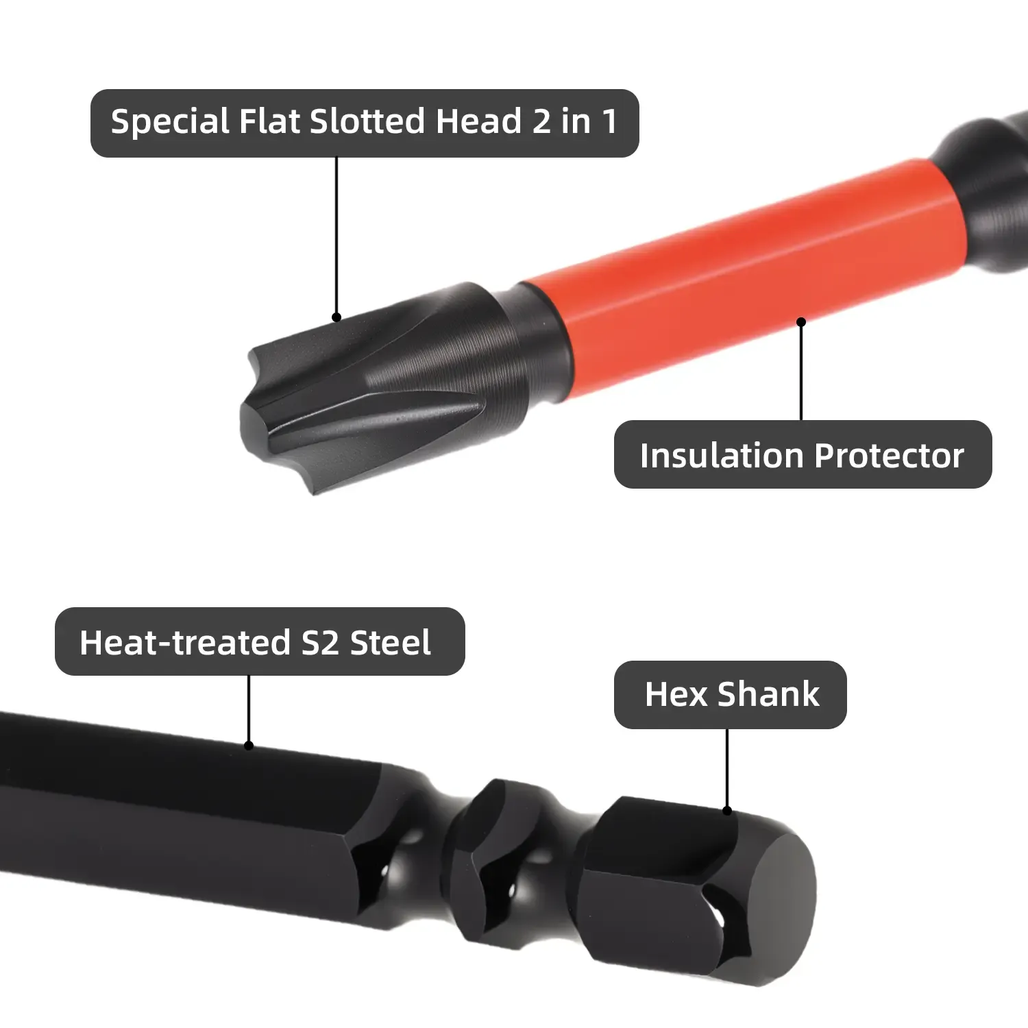 Magnetic Tip Electrician Screwdriver Bits 65mm 110mm Combo Set 10 Pieces 5 Each