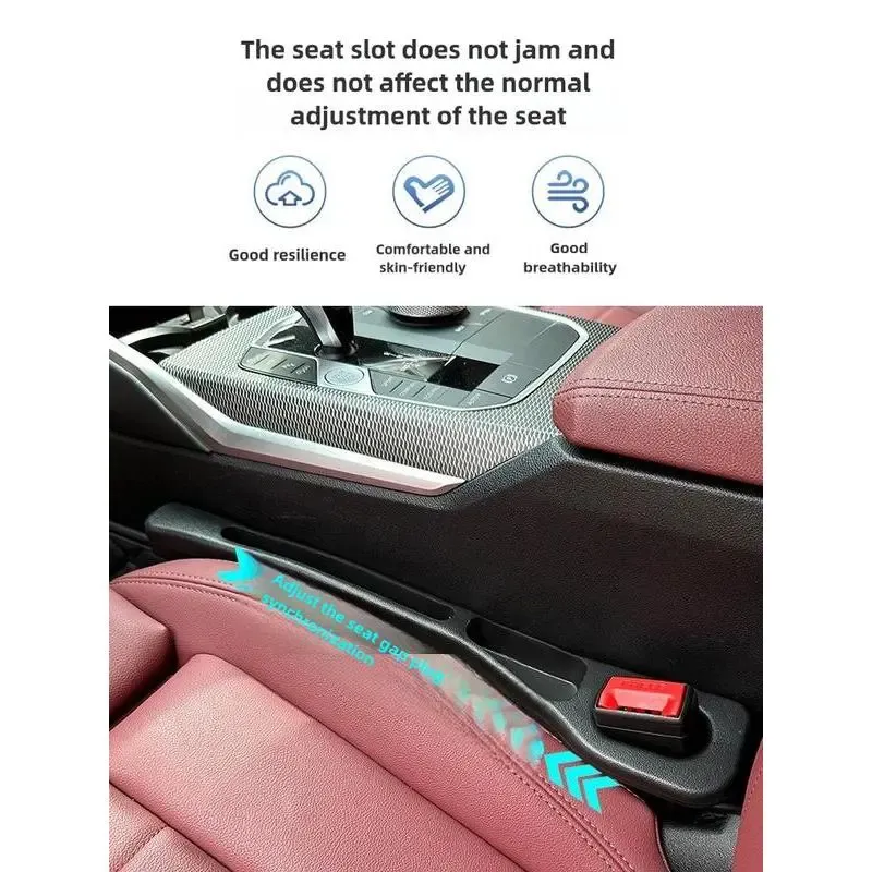 2Pcs Car Seat Gap Filler Universal Seat Side Gap Plug Strip Anti Drop Leakproof Storage Organizer for Car SUV Truck Interior Accessories
