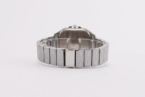 Fashion Square Moissanite - Inlaid Starry - Sky Roman Numeral Unisex Quartz Watch: Shine with Timeless Elegance