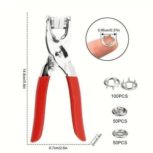 100PCS Colorful Invisible Metal Snaps Kit Metal Pliers Multi Grid Box No Sew DIY