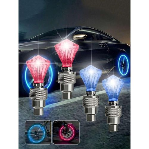 Diamond Shaped Tire Valve Lights Buy 1 Get 3 Free LED Glow Wheel Lights for Cars Motorcycles Bicycles Waterproof Universal Fit