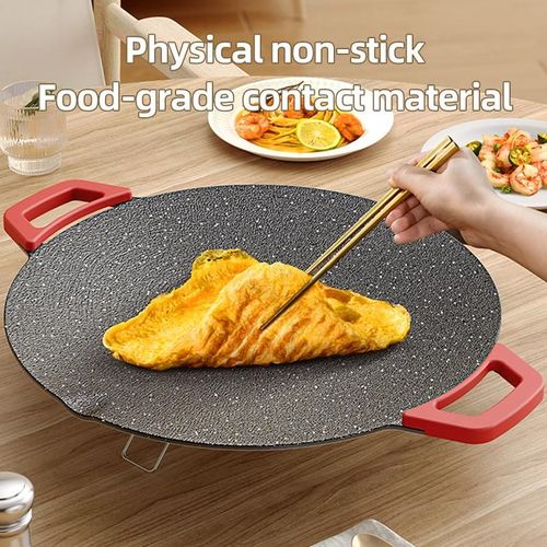 Non-Stick Maifan Stone Electric Griddle 36cm | FREE Stand for Family BBQ