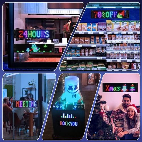 14.6 inch Car mounted LED Demon Eye Flexible Screen Smart APP Remote Dual control Dynamic Display Decorative Light Car Charger Included