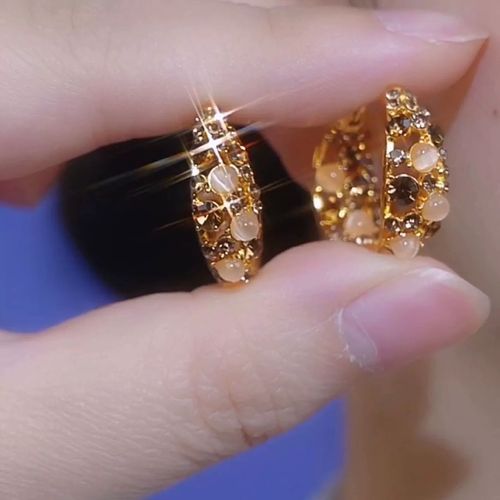 Fashionable and Versatile Earrings With Delicate and Sparkling Coffee Colored Earrings