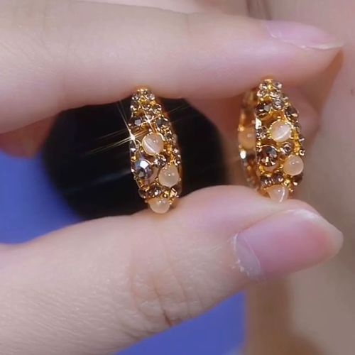 Fashionable and Versatile Earrings With Delicate and Sparkling Coffee Colored Earrings