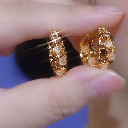 Fashionable and Versatile Earrings With Delicate and Sparkling Coffee Colored Earrings