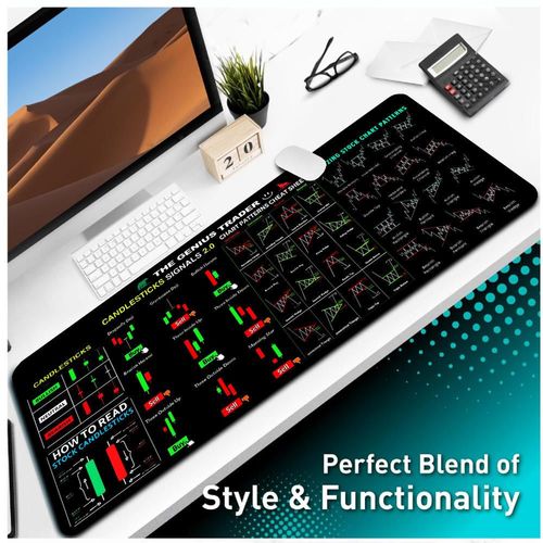 Stock Market Chart Pattern Large Extended Shortcut Key Mouse Pad Gaming Keyboard Carpet Table Mat Office Accessories Rug