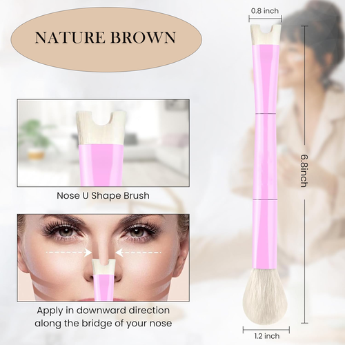 Hot - selling Multifunctional Makeup Brush with Dual - ended Brush Heads, U - shaped Design for a Closer Fit, and Delicate and Soft Bristles