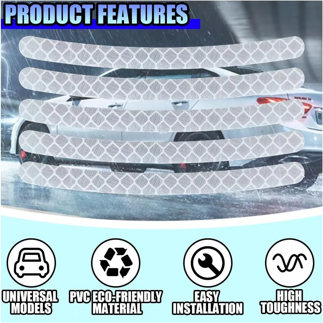 Buy one get one free, 40 pieces of car wheel hub reflective stickers, white and fluorescent yellow available