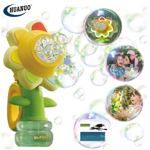 Seven Color Flower Shape Bubble Maker with Easy Grip Handle