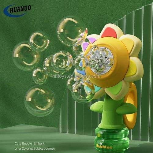 Seven Color Flower Shape Bubble Maker with Easy Grip Handle