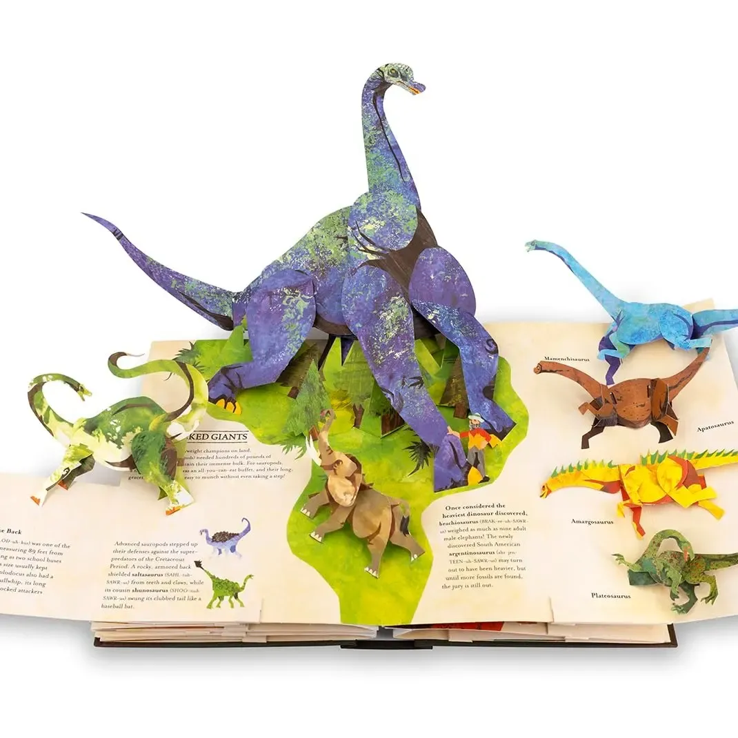 3D Pop-Up Dinosaur Encyclopedia Book for Children Prehistoric Learning