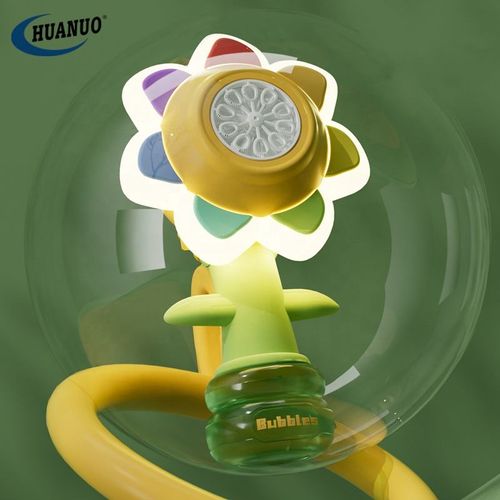 Seven Color Flower Shape Bubble Maker with Easy Grip Handle