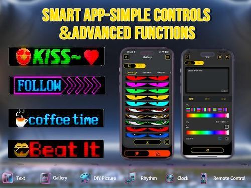 14.6 inch Car mounted LED Demon Eye Flexible Screen Smart APP Remote Dual control Dynamic Display Decorative Light Car Charger Included