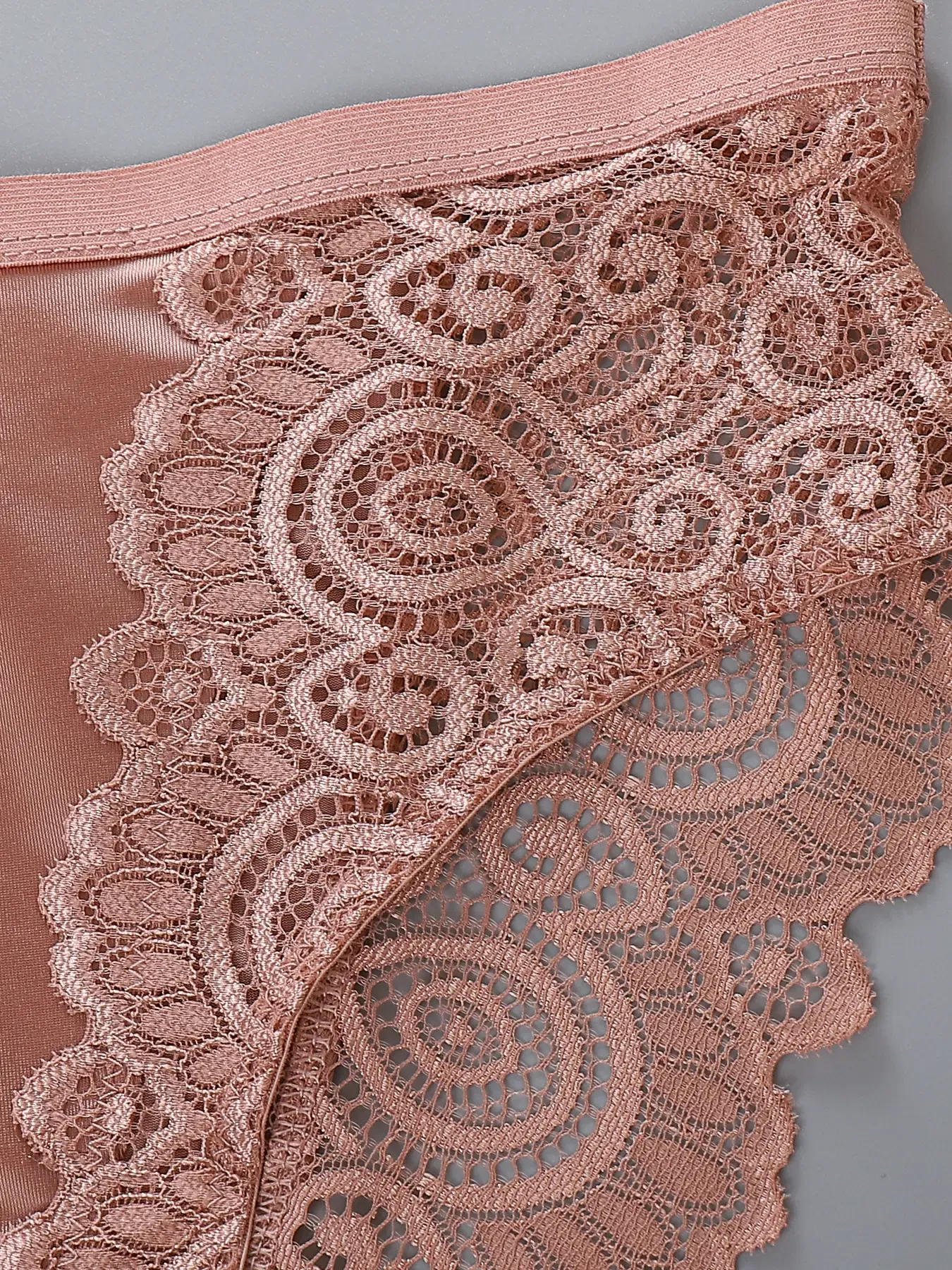 6 Pack Women's Satin Lace Trim Hipster Underwear Sexy Low Rise Briefs