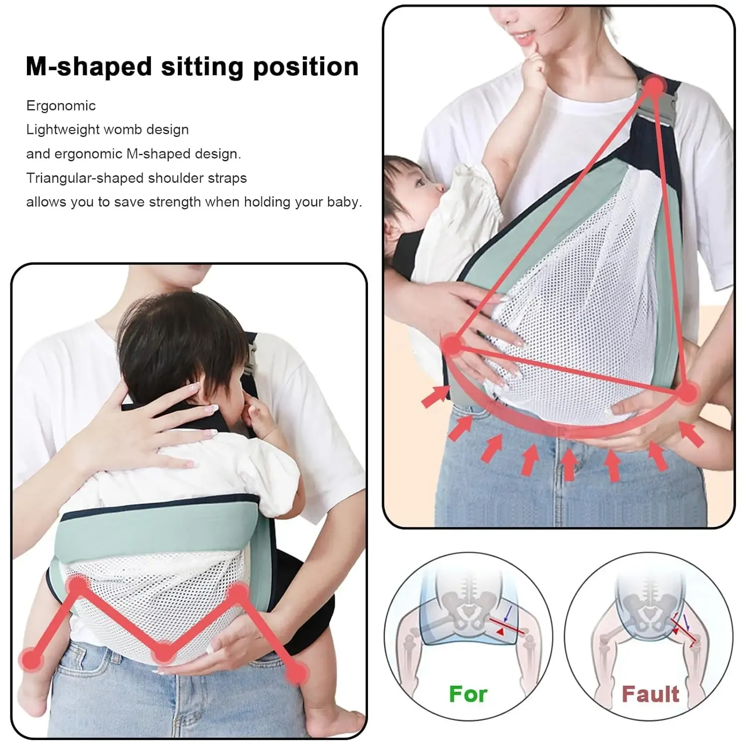 Multifunctional Breathable Baby Carrier for Newborns to Toddlers