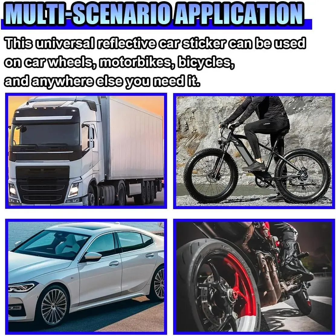 Buy one get one free, 40 pieces of car wheel hub reflective stickers, white and fluorescent yellow available