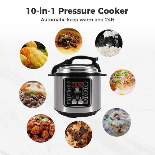 6L Multifunctional 10 in 1 Electric Pressure Cooker Intelligent Temperature Control 24H Timer Removable Seal Easy to Clean