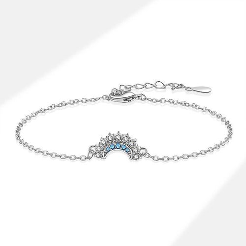 Two Tone Sun and Moon Layered Bracelet with Crystal Embellishments