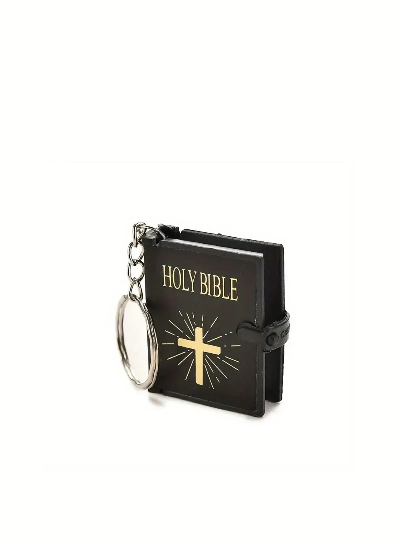 Mini Holy Bible Keychain Christian Cross Key Ring Religious Gift for Believers