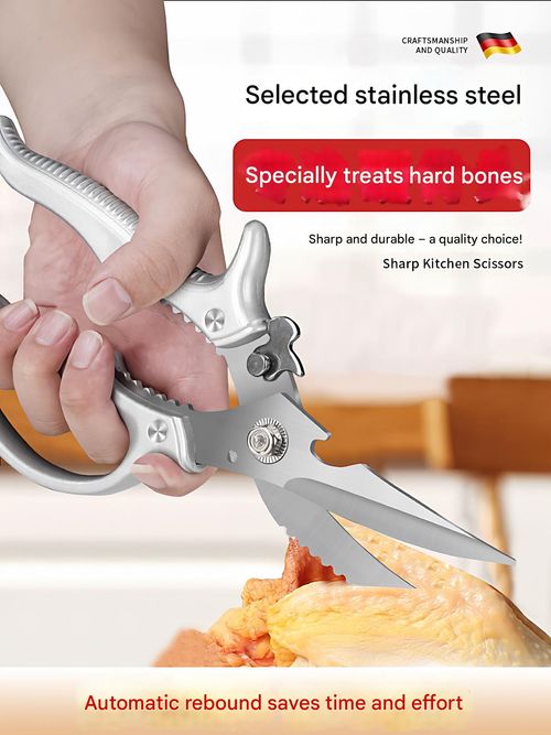 Multifunctional Kitchen Scissors Heavy Duty Stainless Steel Chicken Bone Shears for Poultry Fish Meat Vegetables