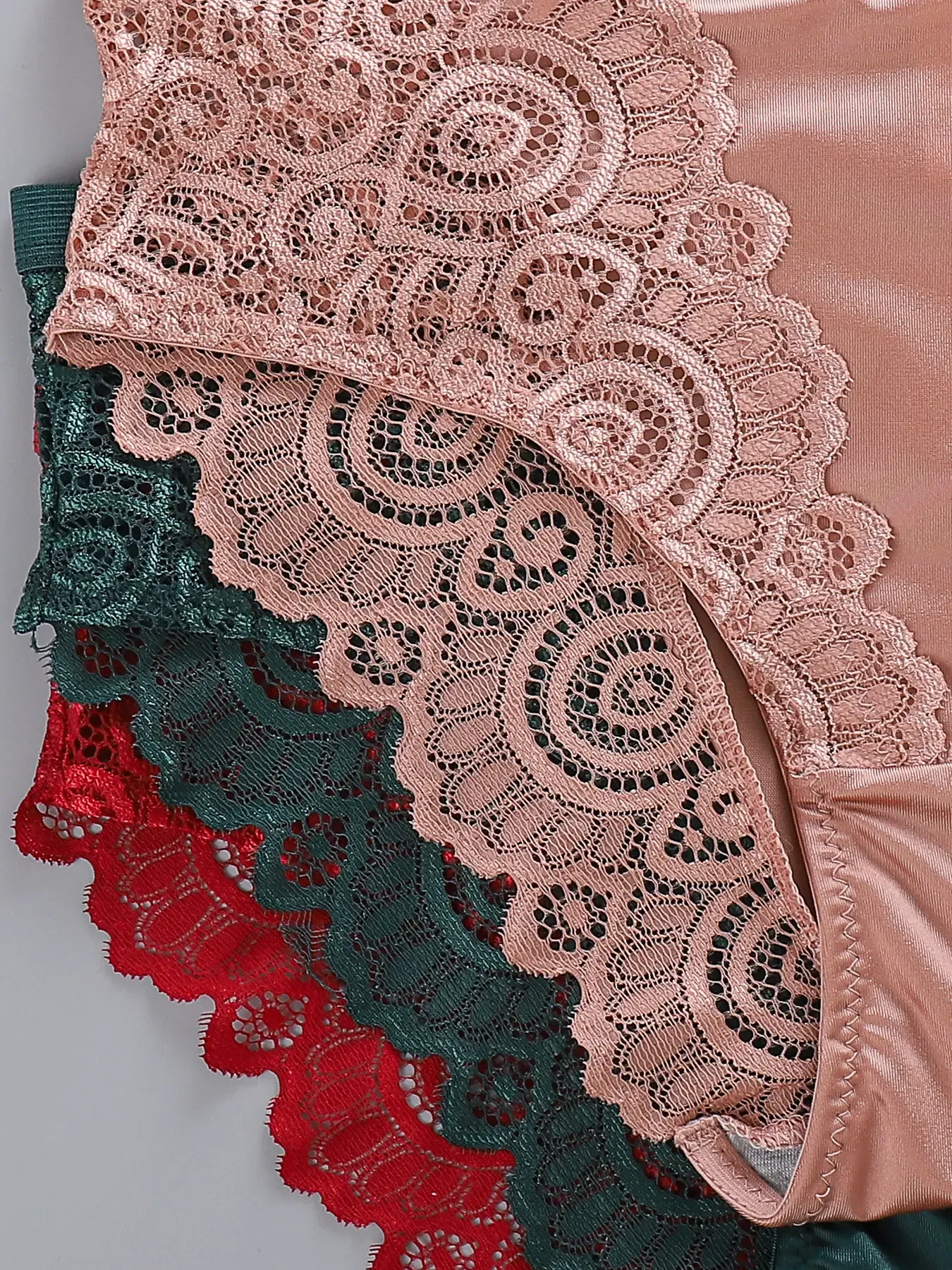 6 Pack Women's Satin Lace Trim Hipster Underwear Sexy Low Rise Briefs