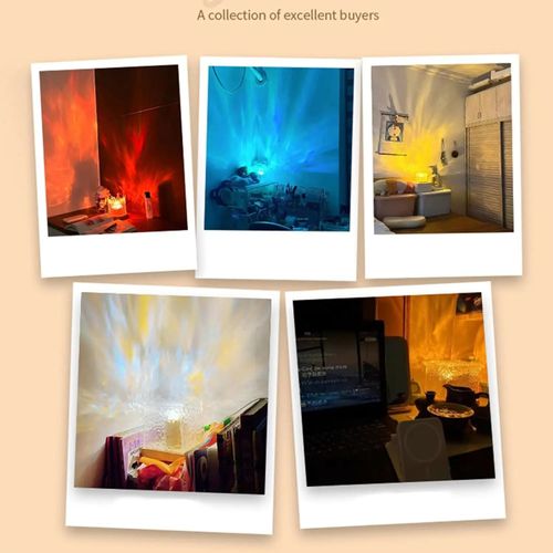 Rotating Water Ripple Creative Flame Ambient Starry Sky Projection Night Light