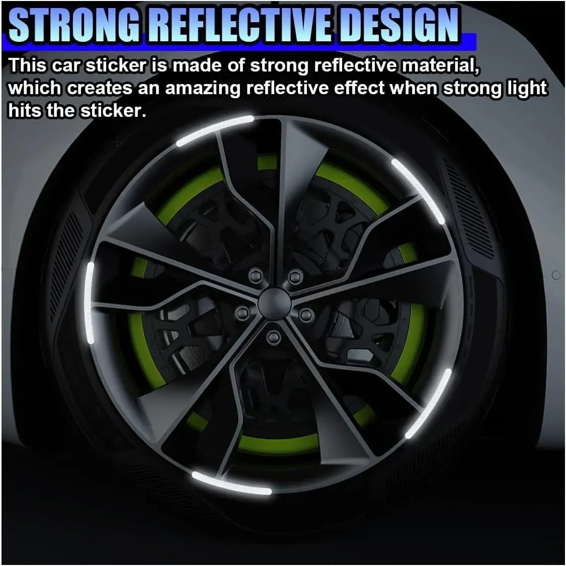 Buy one get one free, 40 pieces of car wheel hub reflective stickers, white and fluorescent yellow available