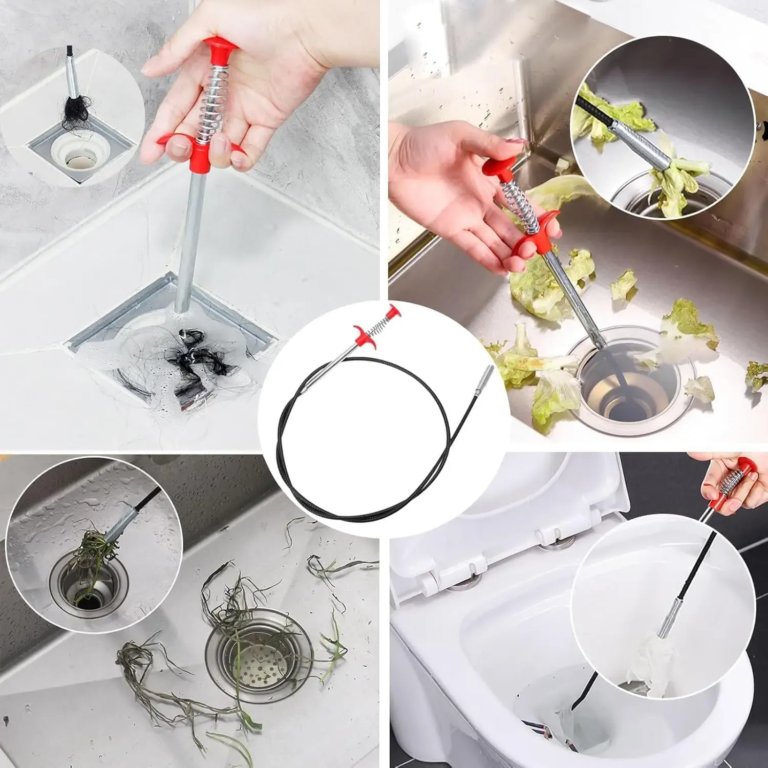 1Pcs 6m Flexible Claw Pick Up Tool, Drain Sewer Clog Remover, Multifunctional Long Reach Grabber