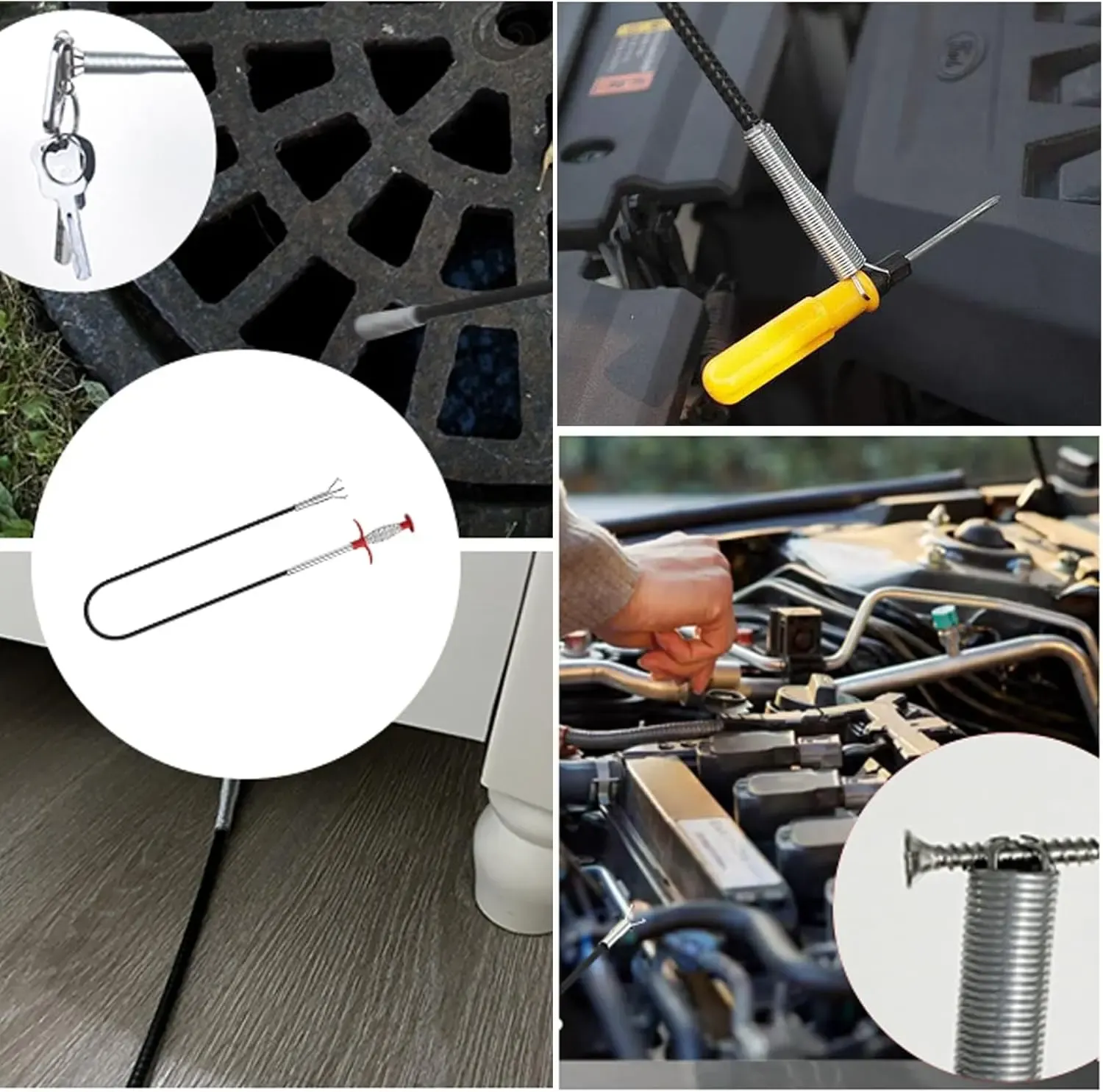 1Pcs 6m Flexible Claw Pick Up Tool, Drain Sewer Clog Remover, Multifunctional Long Reach Grabber