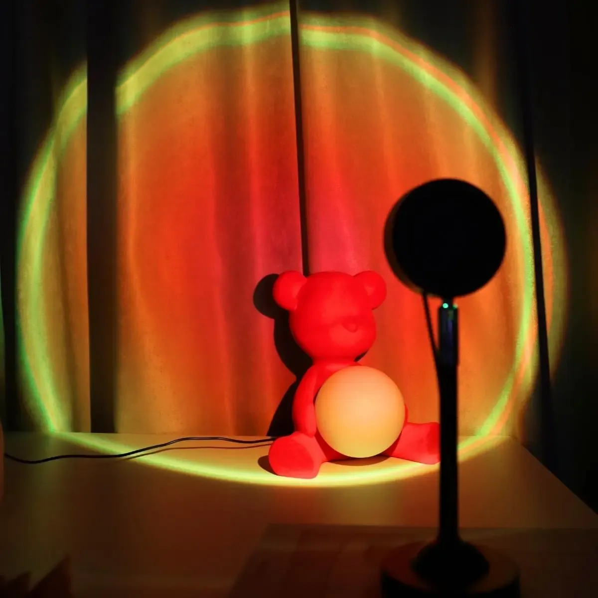 Multicolor Sunset Projector with Remote, Romantic LED Light for Room Aesthetic and Background Lighting