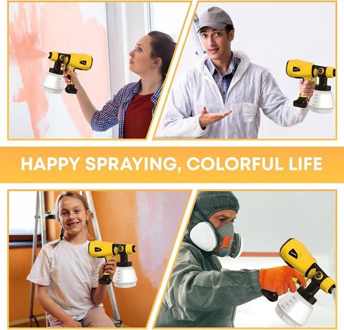 Electric Paint Sprayer 1000ml 3 Patterns 4 Brass Nozzles for Home and Furniture