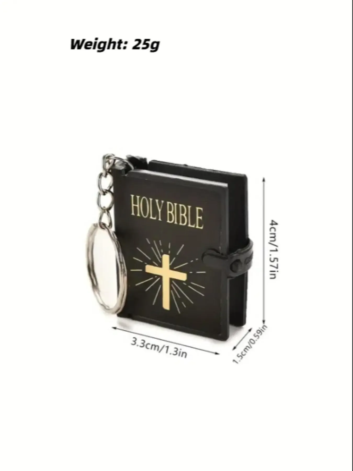 Mini Holy Bible Keychain Christian Cross Key Ring Religious Gift for Believers