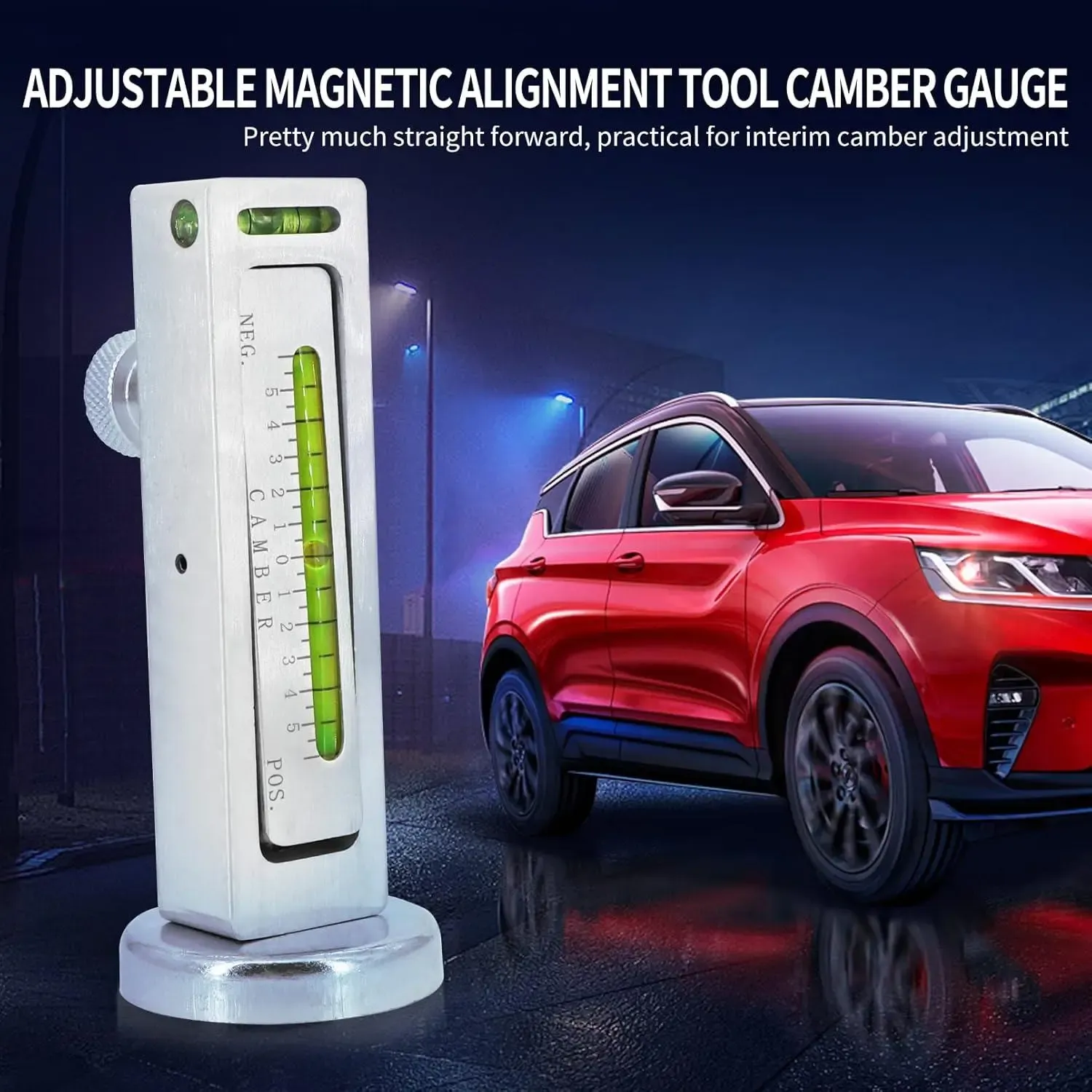 Portable Magnetic Camber Alignment Tool for Vehicle Suspension Adjustment