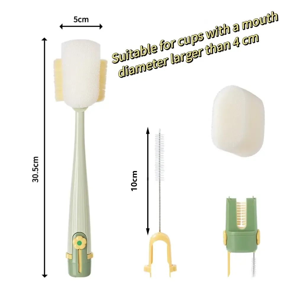 5 in 1 Multifunctional Cup Brush Set Detachable Cleaning Brush for Bottles and Straws