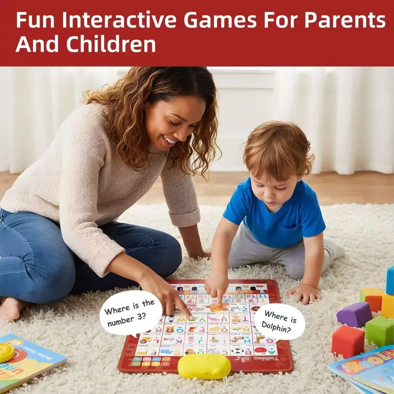 Bilingual English Spanish Interactive Talking Poster Educational Toy for Kids Toddlers Learning Alphabet Numbers Piano